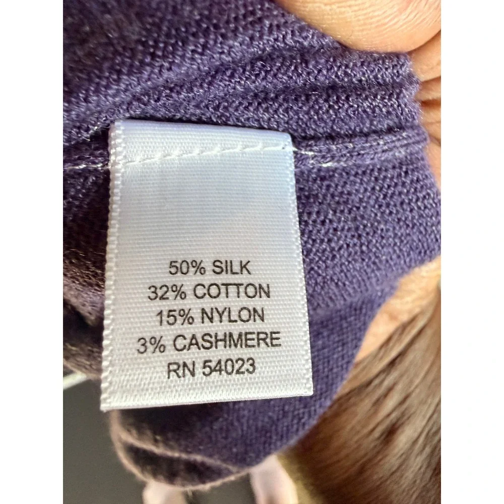 Banana Republic Men Purple Argyle Silk Cashmere Blend Sweater XL Y2K Preppy Golf